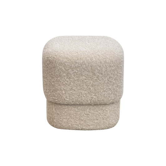 Pouf carré bouclette beige
