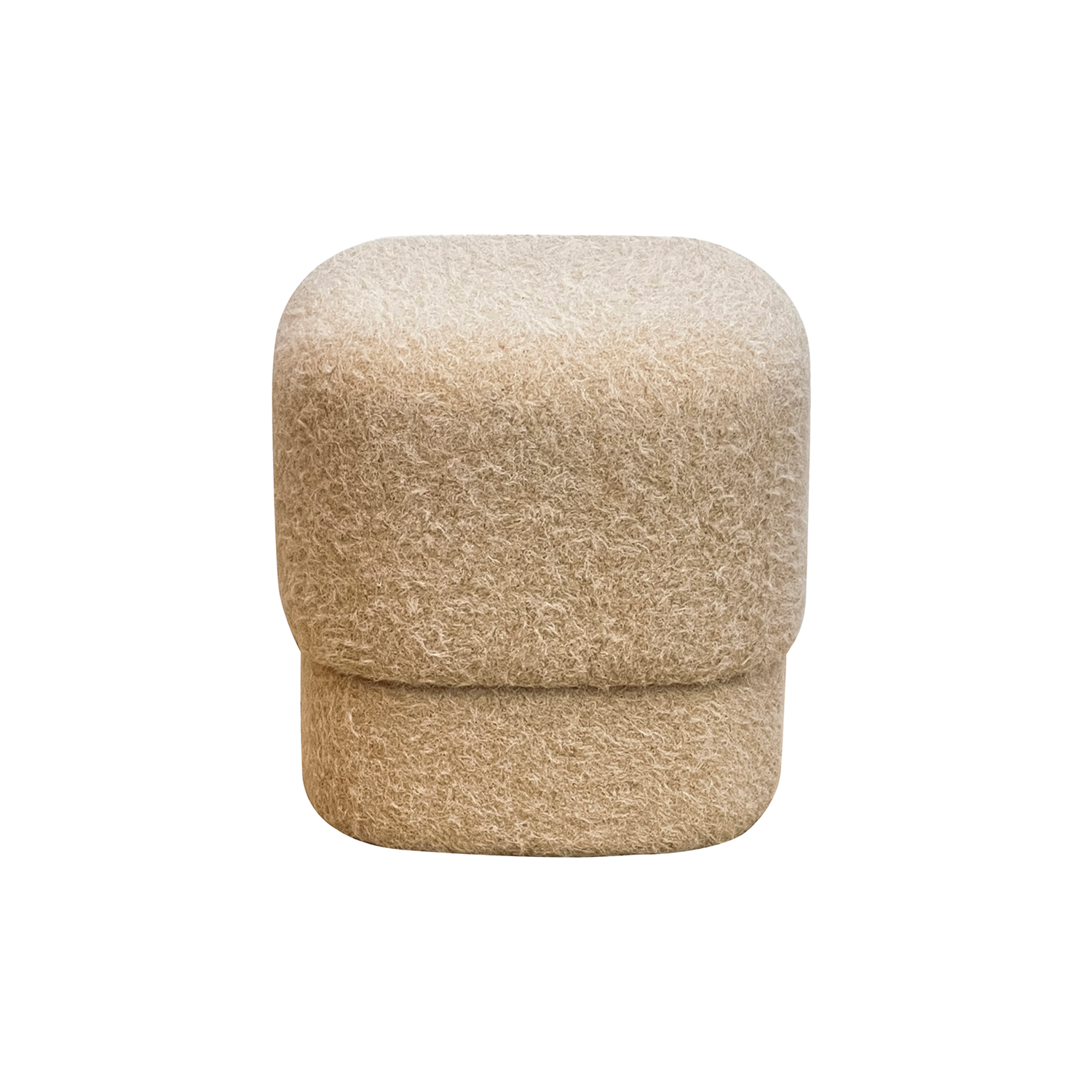 Pouf carré bouclette sable