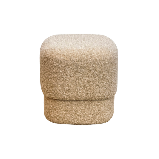 Pouf carré bouclette sable