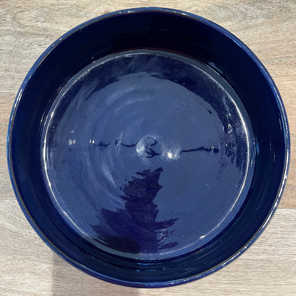 PLAT EN CERAMIQUE BLEU PETROLE