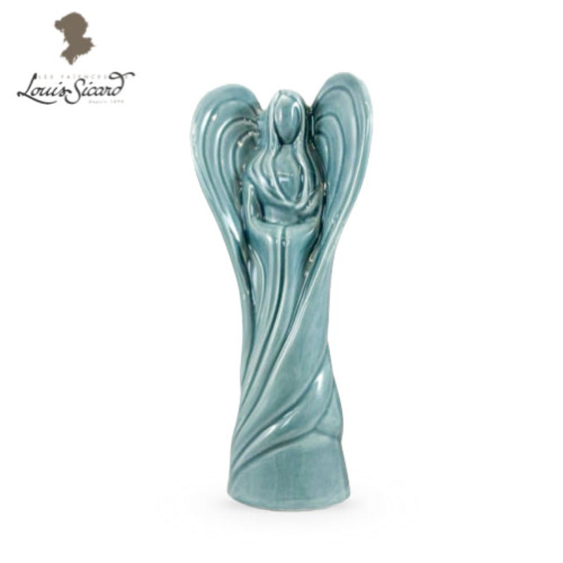 L’Ange – Sculpture en Faïence Artisanale Bleu ardoise | Faïences Louis Sicard - Décoration intérieure | DECOLUCCE