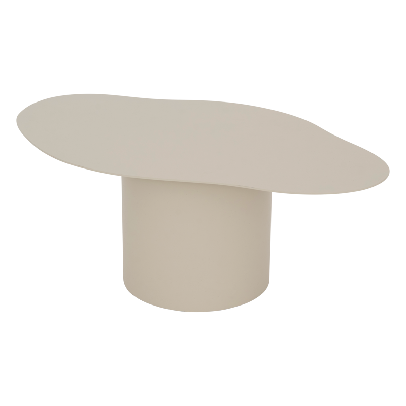 Table basse contemporaine en métal beige 