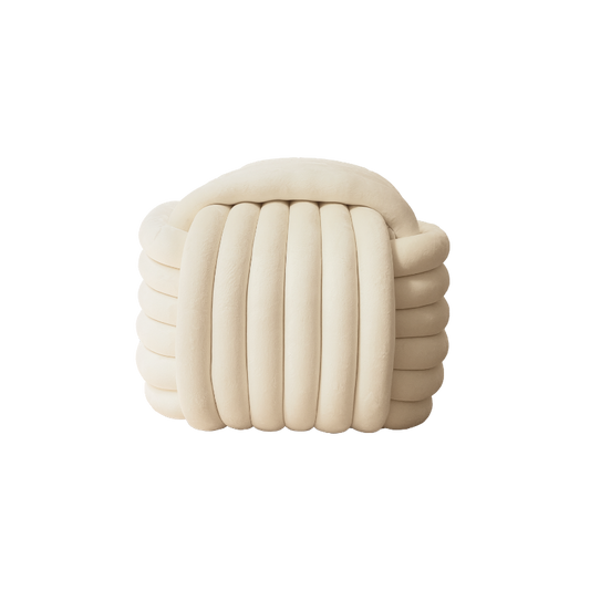 Tabouret-Pouf écru, assise confortable et tout doux - decolucce 