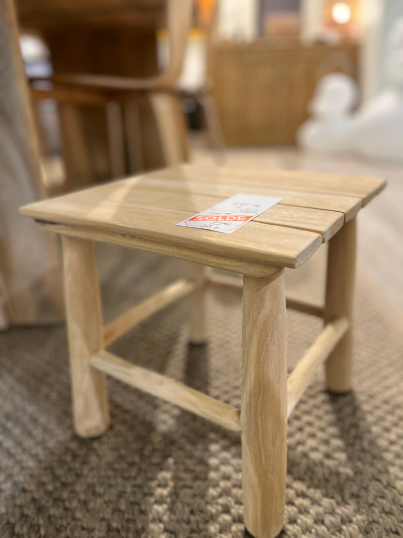 Tabouret-table d'appoint en bois 