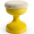 Tabouret rotatif Aguda en métal et tissu bouclé – Assise design jaune - Décoration intérieure | DECOLUCCE
