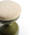 Tabouret rotatif Aguda en métal et tissu bouclé – Assise design kaki - Décoration intérieure | DECOLUCCE