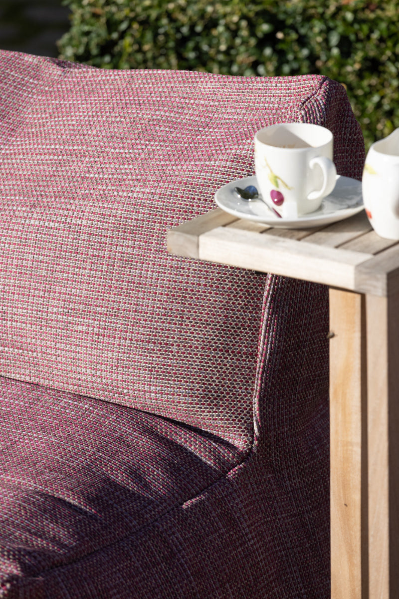 Transat extérieur design Dotty Framboise– Chaise longue premium Roolf Living