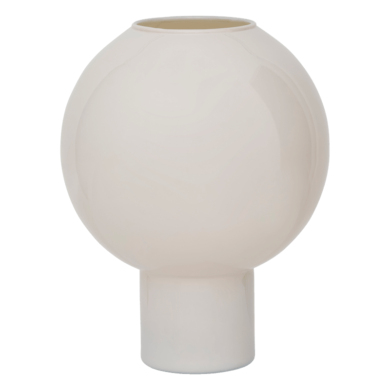 Grand Vase Rond Crème en verre recyclé - Urban Nature - Décoration intérieure | DECOLUCCE