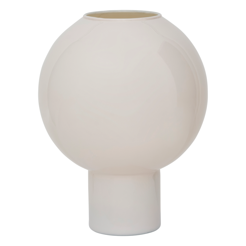 Vase en verre rond couleur creme 
