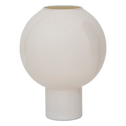 Vase en verre rond couleur creme 