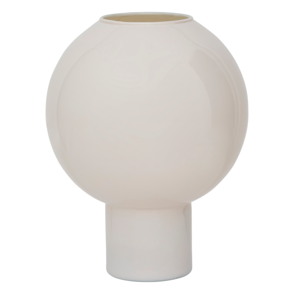 Vase en verre rond couleur creme 