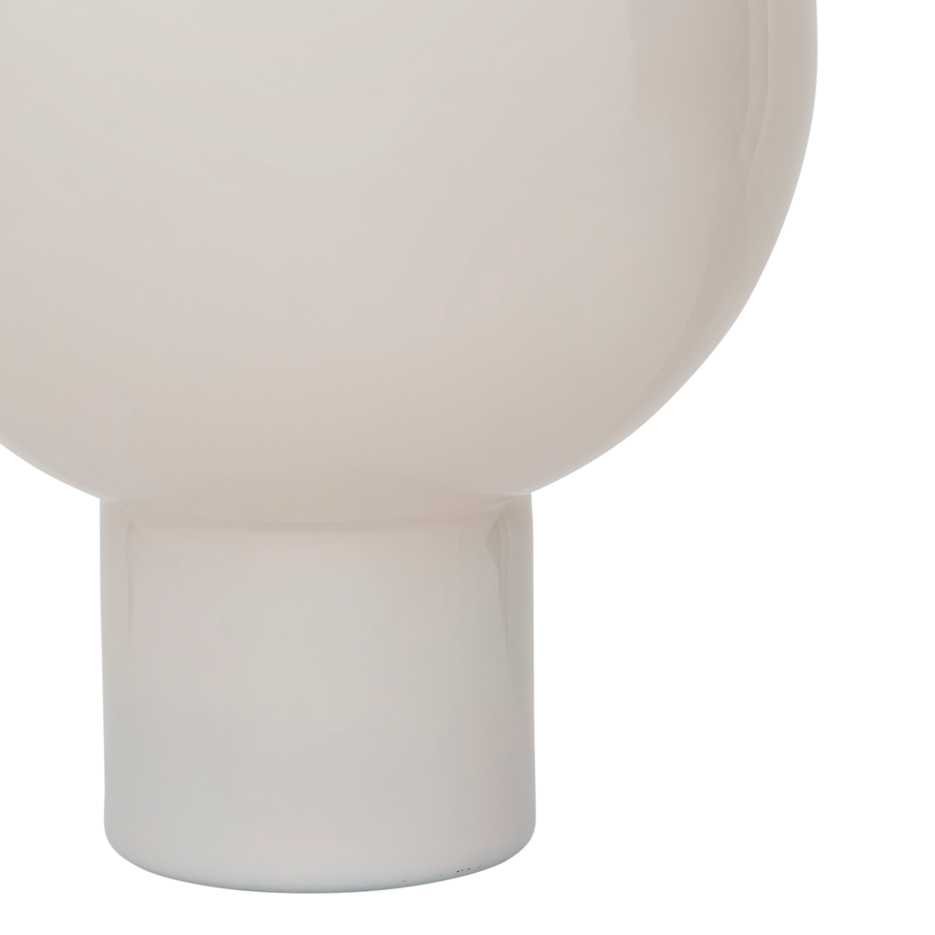 Vase en verre rond creme 