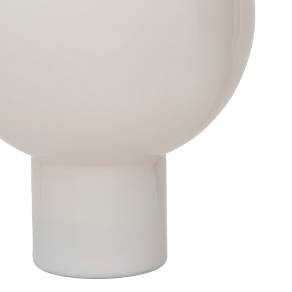 Vase en verre rond creme 