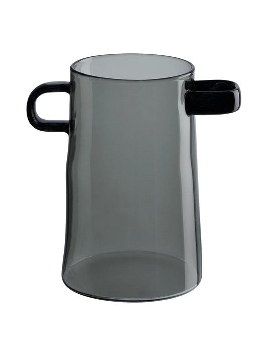 Vase gris en verre borosilicaté, pour toutes fleurs et votre décoration intérieure.