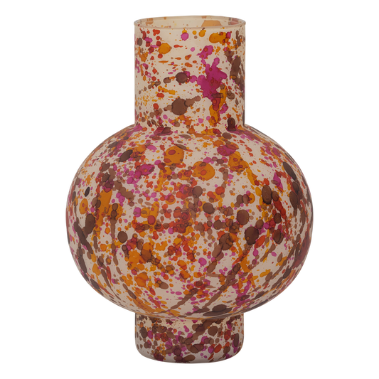 Vase rond mouchete multicolore ideal pour votre décoration intérieure 