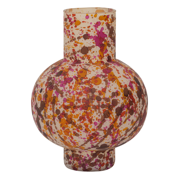 Vase rond mouchete multicolore ideal pour votre décoration intérieure 