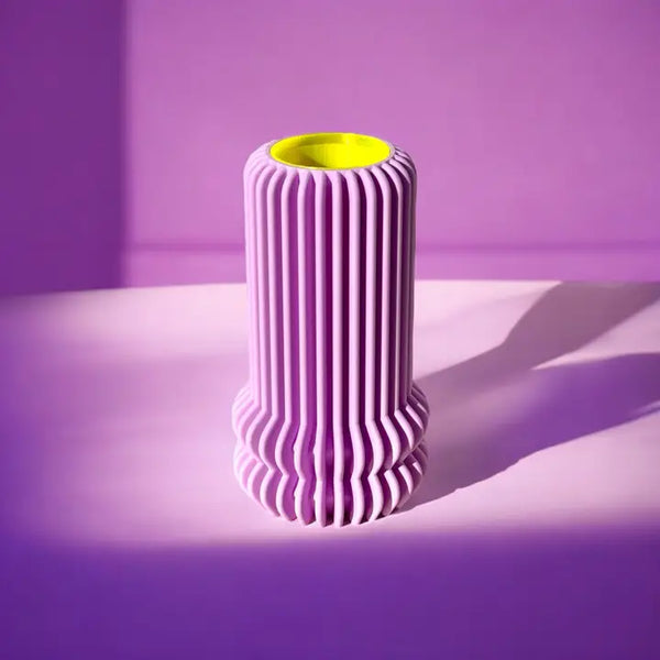 Vase violet effet 3D en amidon recyclé 
