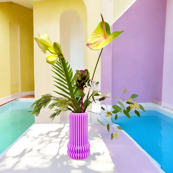 Vase violet en amidon recyclé effet 3D