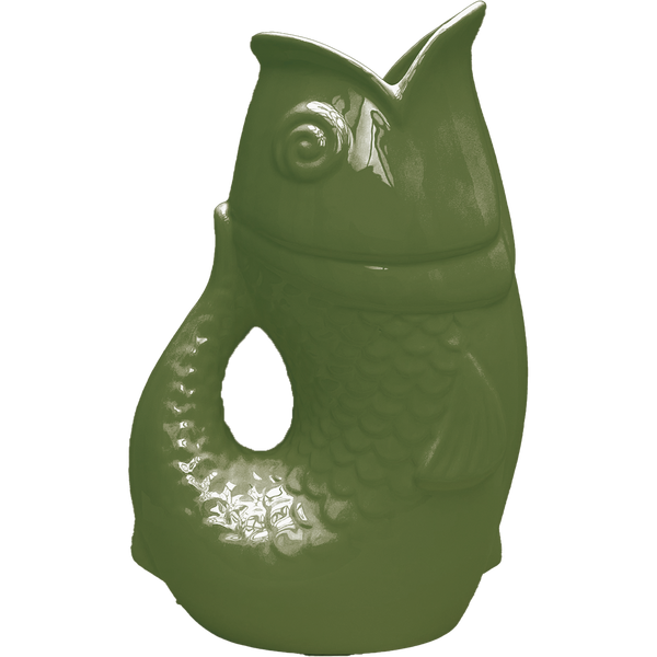 Grand Vase poisson Kaki