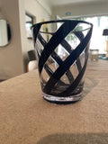 Verre a eau en acrylique raye noir 