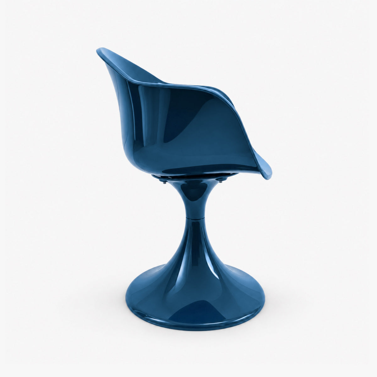 Fauteuil Tulipe bleu laqué opaque pour salle à manger ou bureau – photo 5