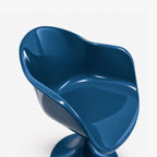 Fauteuil Tulipe bleu laqué, chaise coque à pied tulipe esprit années 70 – photo 2