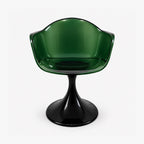 Fauteuil Tulipe vert, chaise coque translucide à pied tulipe esprit années 70 – photo 2