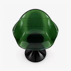 Fauteuil Tulipe vert, chaise design rétro translucide à pied tulipe – photo 6