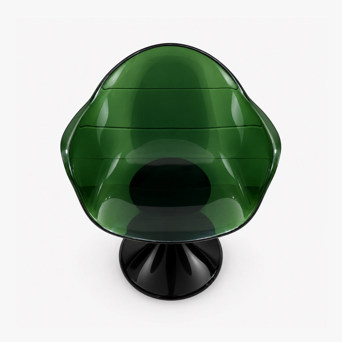 Fauteuil Tulipe vert, chaise design rétro translucide à pied tulipe – photo 6