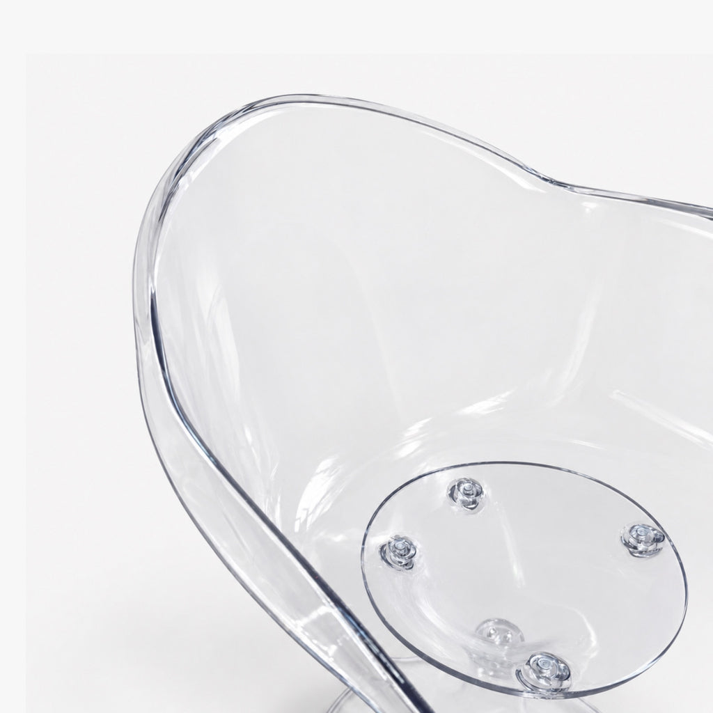 Fauteuil Tulipe Clear transparent, chaise coque translucide – photo 7