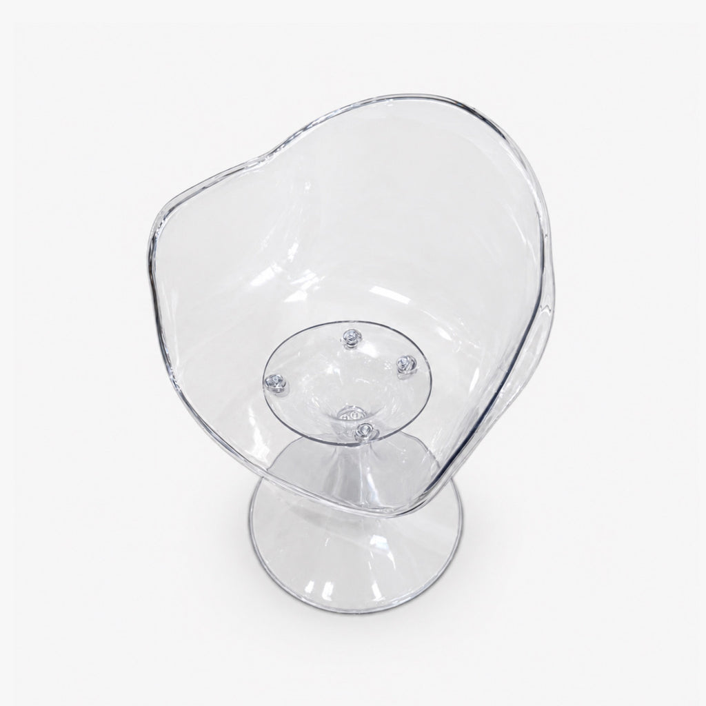 Fauteuil Tulipe translucide transparent, chaise coque à pied tulipe esprit années 70 – photo 2