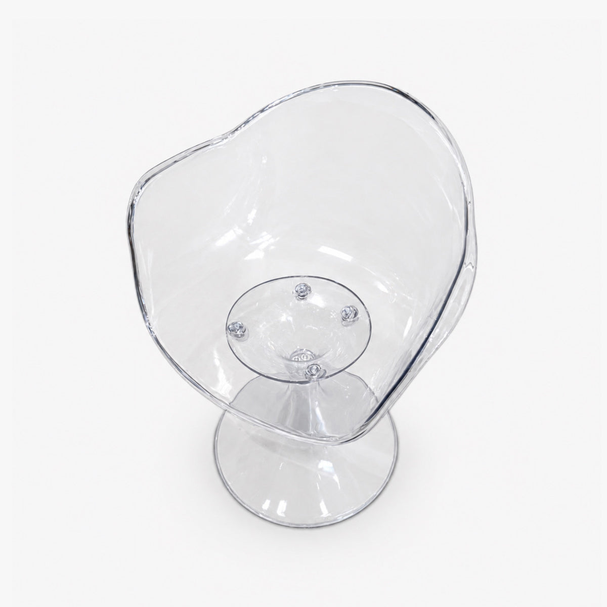 Fauteuil Tulipe translucide transparent, chaise coque à pied tulipe esprit années 70 – photo 2