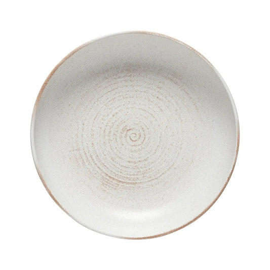 Grande Assiette crème en grès fin