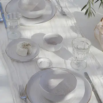 Grande Assiette crème en grès fin