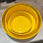 Plat en ceramique jaune artisanale - Decolucce 