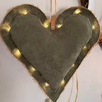Cœur Lumineux Velours Côtelé Vert - Décoration intérieure | DECOLUCCE By Hanna