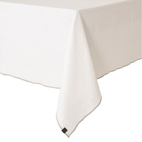 Nappe Blanche en lin et coton-Haomy