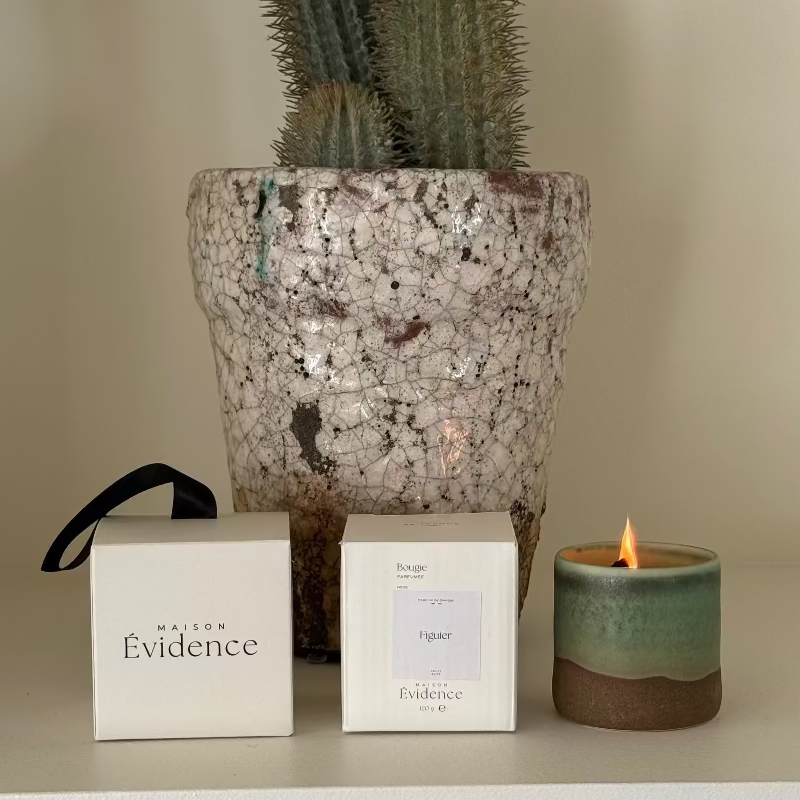 Bougie Maison Evidence 100g pot en céramique, fabriqué en France 