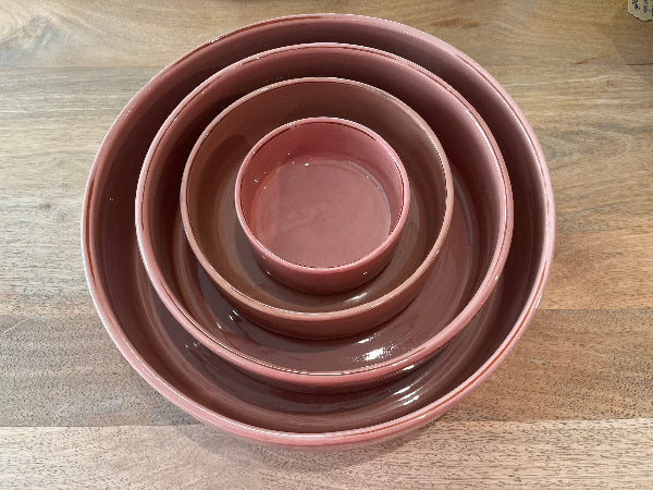 saladier en ceramique vieux rose 