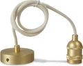 Suspension avec douille dorée E27 et câble textile blanc - Décoration intérieure | DECOLUCCE