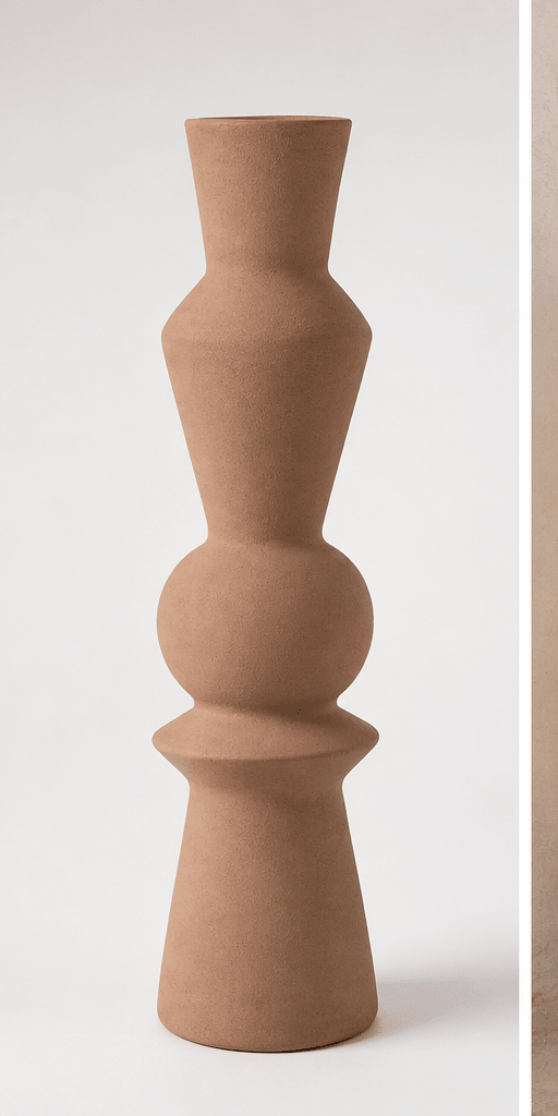 Vase en argile sable – Grand vase déco naturel H72 cm - Décoration intérieure | DECOLUCCE