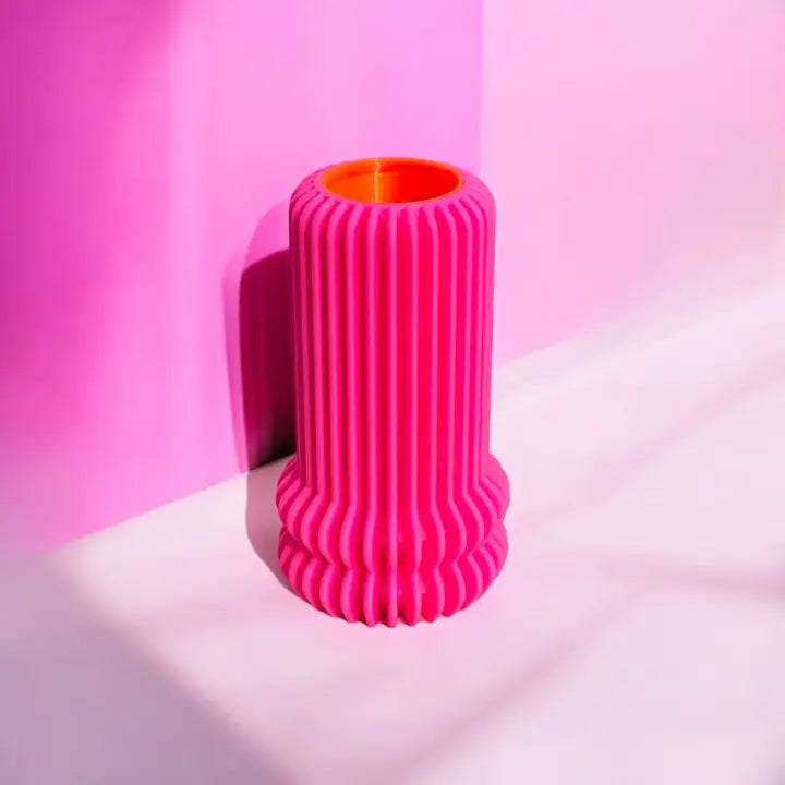 Vase Rose fluo en 3D