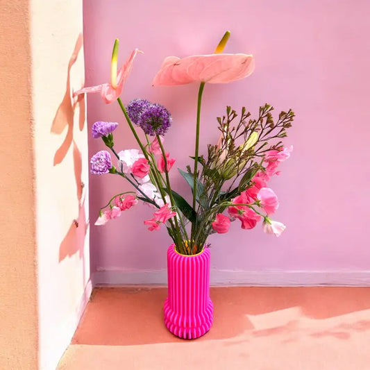 Vase Rose fluo en 3D